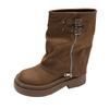 Maillard retro British style platform Martin boots women's 2025 new autumn height increase brown pile short boots