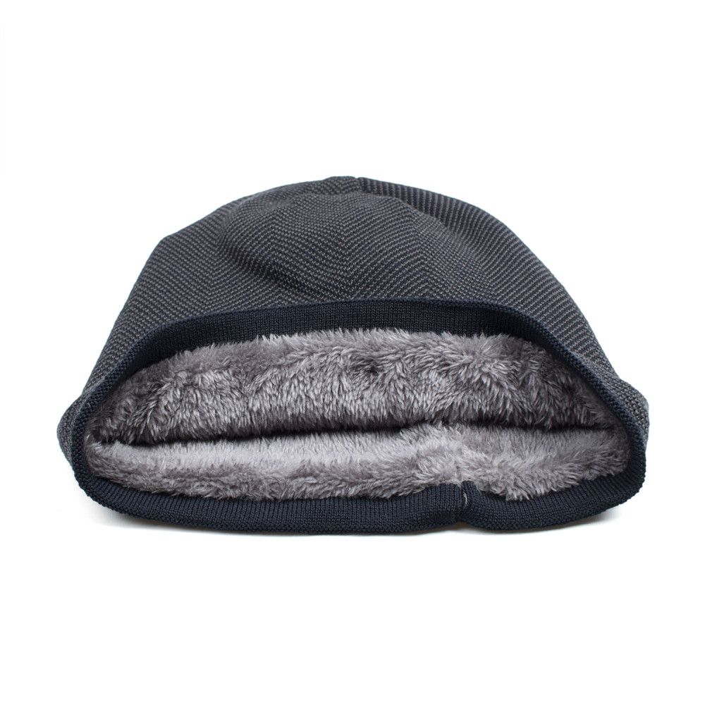 Solid Gorros Cotton Wool Hat Thick Fleece Hat Winter Warm Hat Casual Beanies Men's Knitted Hat