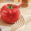 ZISIZ Tomato Shaped Ceramic Seasoning Jar Set