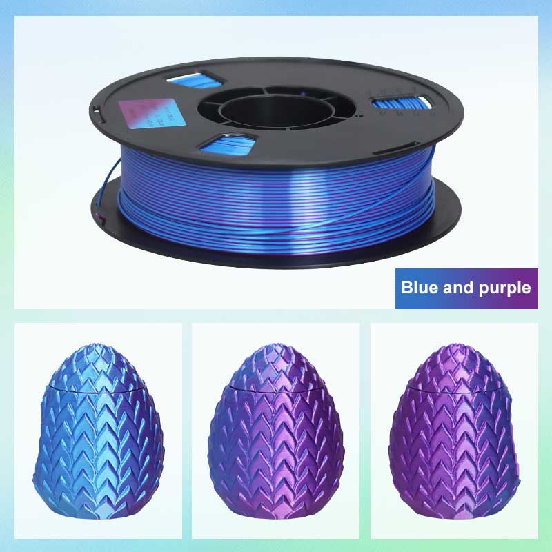 Silk Dual Color PLA Filament 1.75mm 3D Printer Bi-Color Filament 1kg (2.2lbs) PLA Silk 2 In 1 Colors PLA Filament