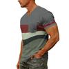 Men's Casual V-Neck Raglan Short-Sleeve Top