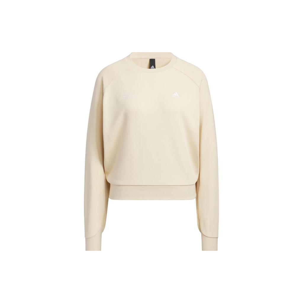 Adidas Rco Graphic Sweatshirt Logo Sports Casual Crewneck Women Sweatshirt Rock Sand Dust IP7088