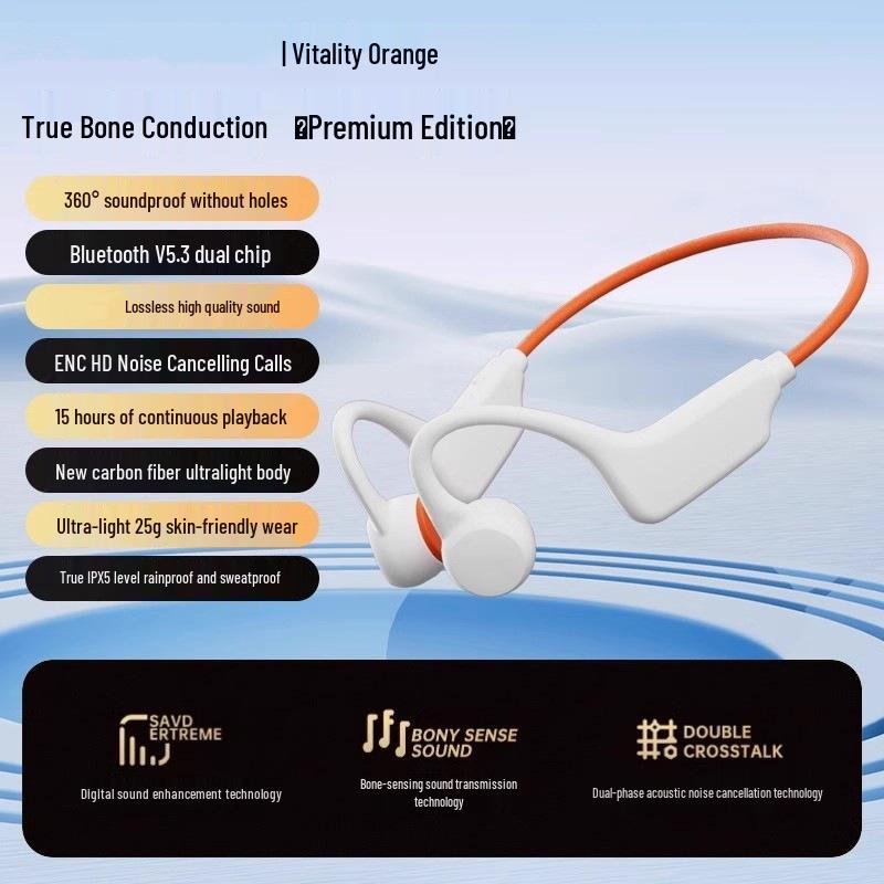 Wireless Bone Conduction Bluetooth Sports Headphones for Running & Cycling