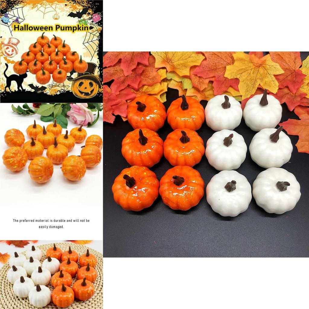 Charming 12pcs Artificial Mini Foam Pumpkin Simulation Props For Festive Halloween Decor
