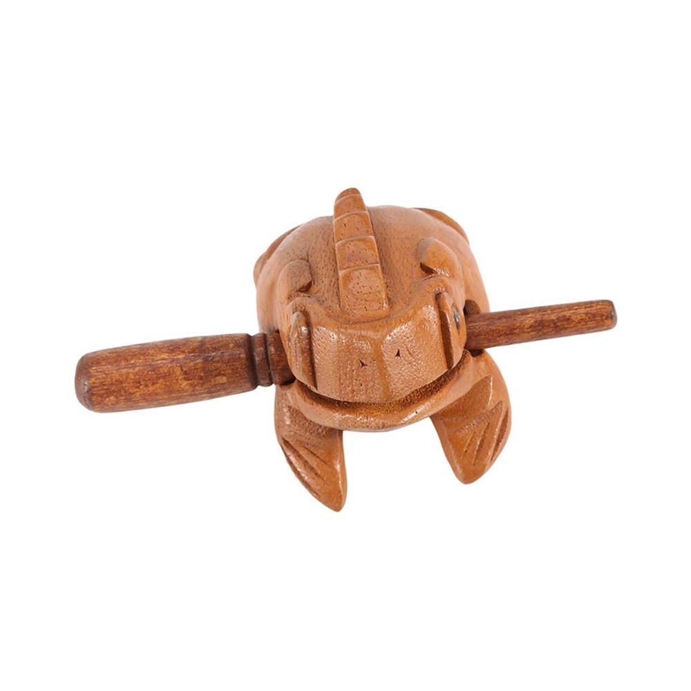 Solid Wood Carved Wood Frog Percussion Instrument Yeliow Solid Wood Carved Frog Office Decor