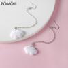 Fashion Korea Style White Dangling Earrings for Women Cute Simple Cloud Earrings with Chain SImple Ladies Ears Jewellery
