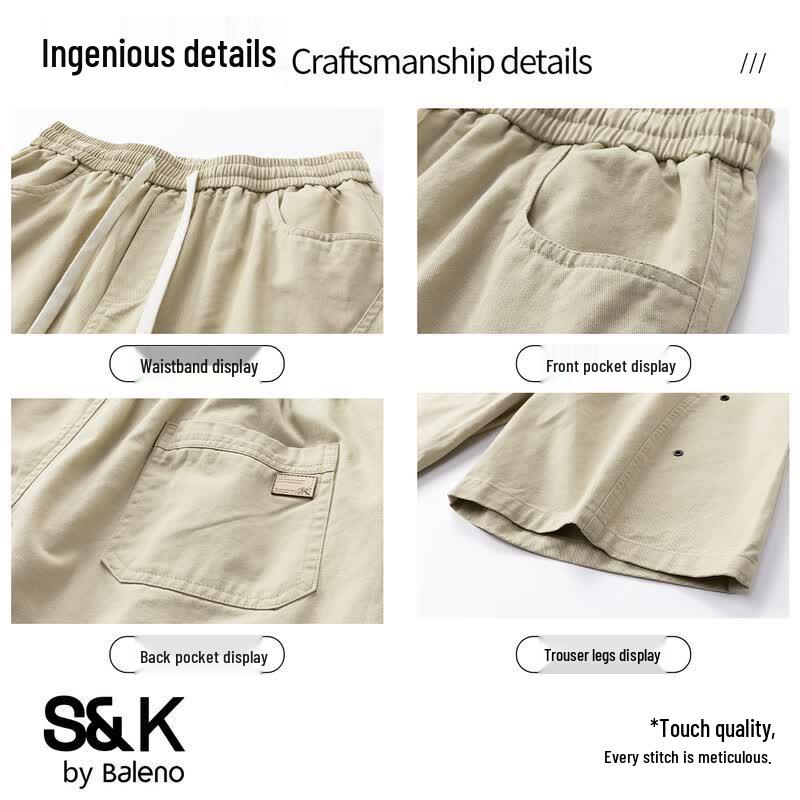 Baleno Men's S&K Series Straight-Fit Cotton Casual Shorts