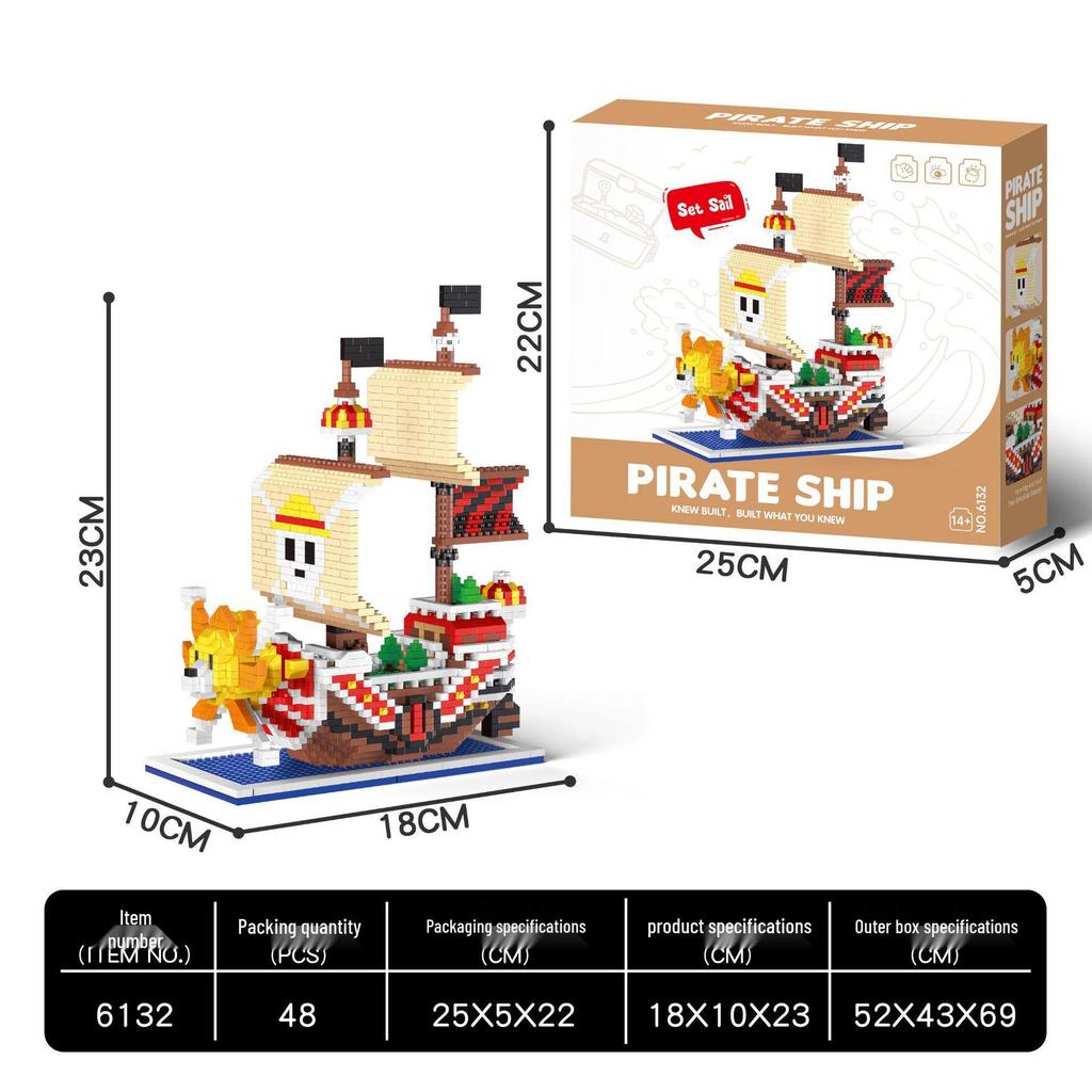 Titanic Pirate Ship Micro-Particle Building Blocks Puzzle Toy DIY 