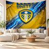 Arazzo da Parete Calcio Leeds United, Appeso a Parete in Tessuto Morbido, Sfondo Decorativo per Camera da Letto Arte Murale per la Casa