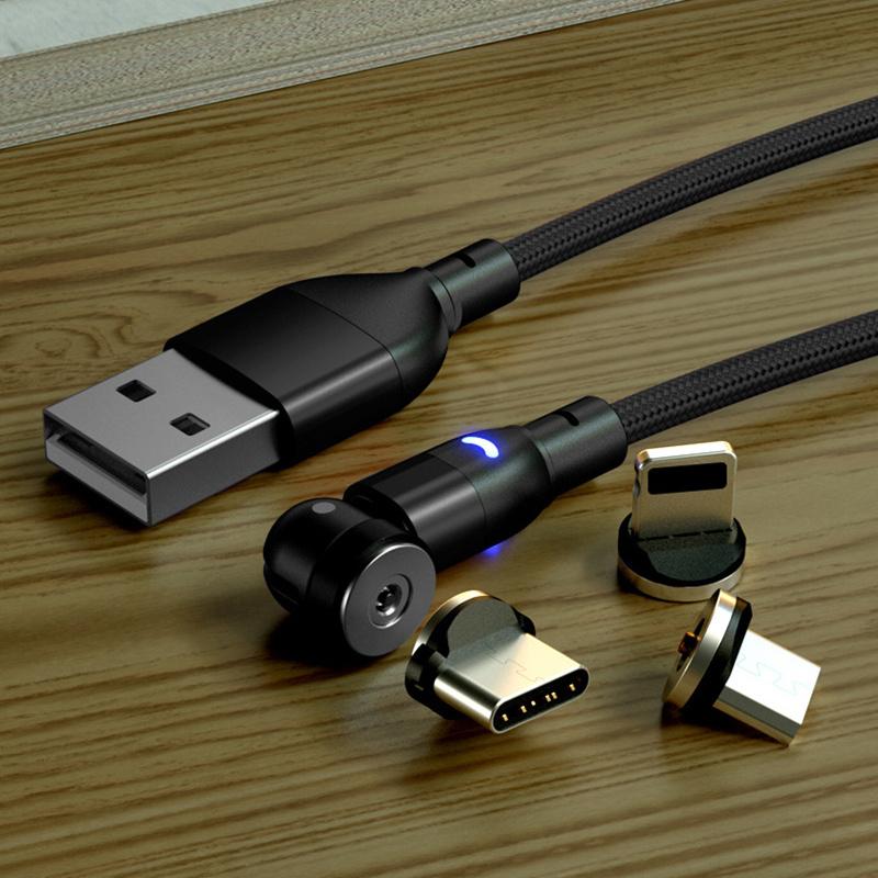 

Магнітний кабель для передачі даних 3-в-1, який підходить для Apple Android Type-c, 12 Вт, плетений кабель для передачі даних для мобільного телефону 1m чорний