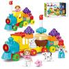 50-Piece Children's Number Train Puzzle Blocks with Storage Bucket