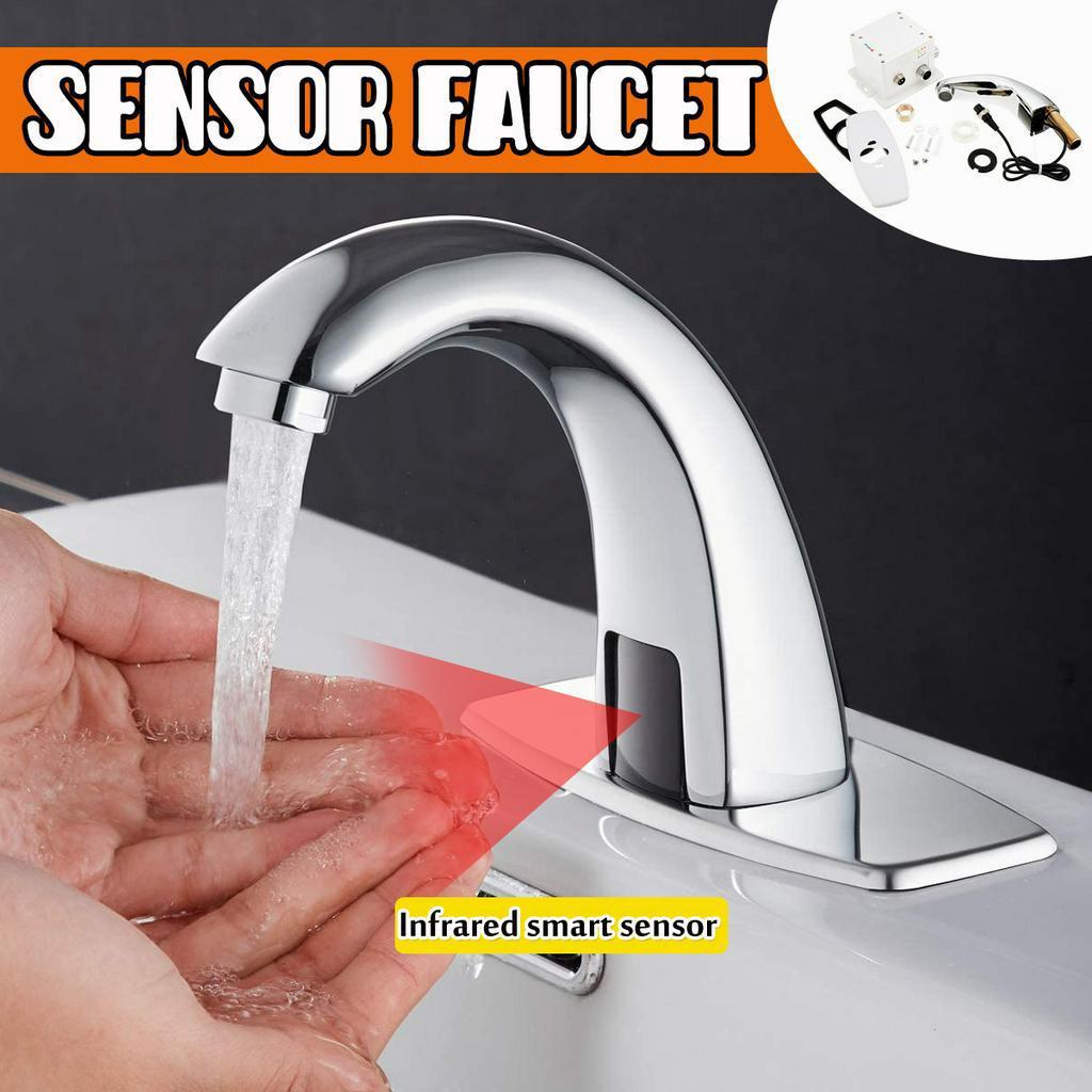 Single Handle Deck Mount & Controller Box Automatic Infrared Sensor Kitchen Basin Faucet Smart Touchless Sink Cold Tap