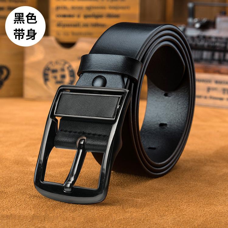 New Men'S Pin Buckle Cowhide Belt Middle-Aged And Youth Belt Business Casual Simple Versatile Pants Belt Men'S