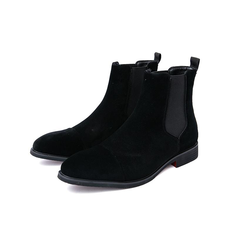 Men Brown Chelsea Motorcycle Boots Casual Outdoor Black Formal Business High Boots Large Size