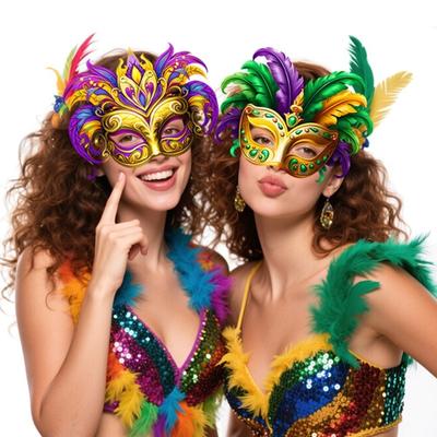 6Pcs Brazilian Carnival Carnival Masquerade Mask DIY Eye Mask Party Decorations  Party Makeup Ball