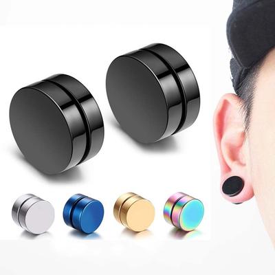 Women Punk Gift For Lover Round Shape Non Piercing Magnetic Jewelry Clip Earrings Clip On Earrings