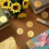 Chinco 500 Pieces Gold Embossed Envelope Seals Stickers Adhesive Seal Stickers Vintage Embossed Foil Certificate Kit Plant DIY Labels for Wedding
