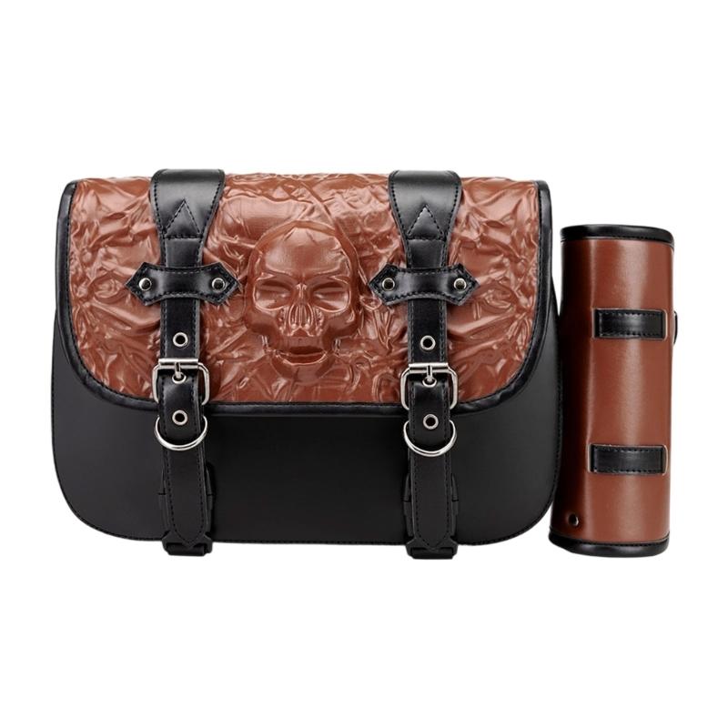 

Universal Fit Easy Install Storage Bag Large Capacity Vintage Motorcycle Saddlebags PU Leather Side Bags for Riding 1