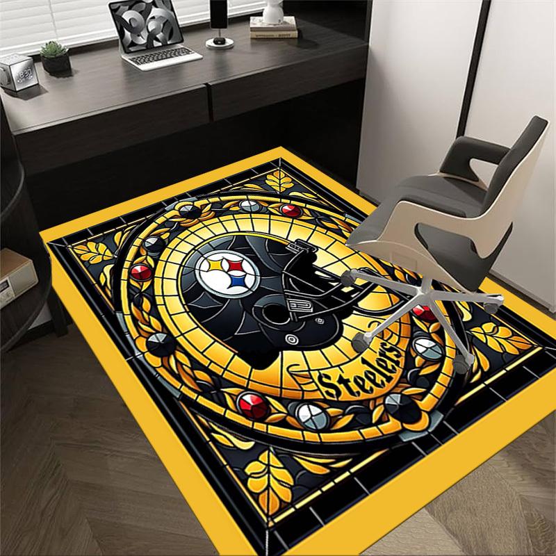 

1PC Stained Glass Steelers Non-Slip Floor Carpet Compatible for Office&Living Room&Bedroom&Dining room - Flat - Weave Machine-S0352 60cm by 90cm