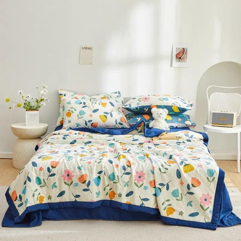 Summer Thin Cool Quilt Bedding Home Textiles Children Student Dormitory Cartoon Soft Comfortable Blanket Air-conditioning Quilt