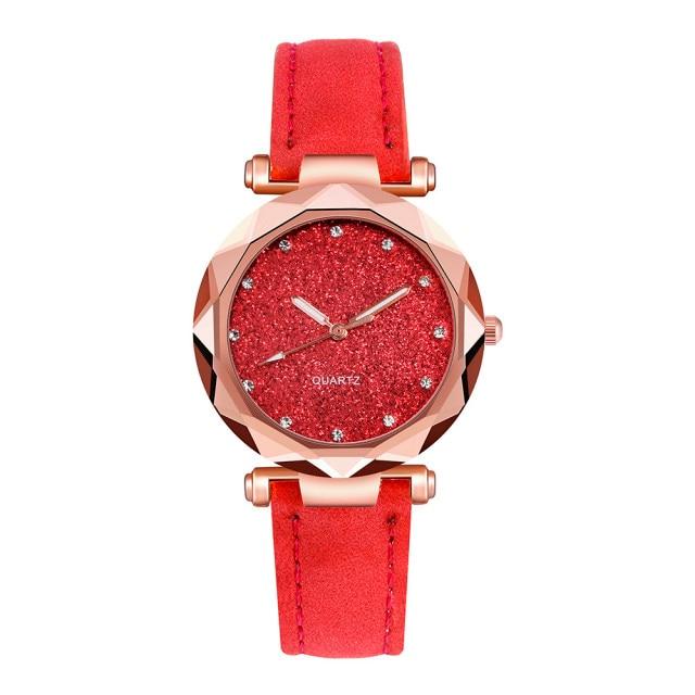 Fashion Stars Women Watch Luminous Charming Little Point Frosted Belt Watch Dotted With Roman Scale Luxury Women's Casual