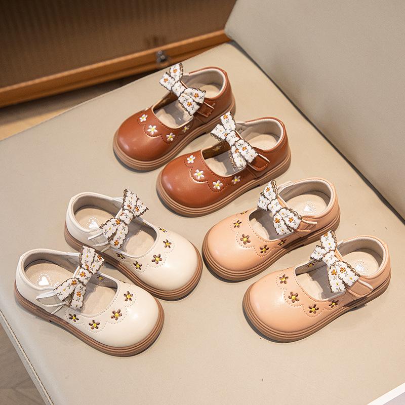 Girls' Princess Shoes Spring New Girl Leather Shoe Soft soled Girl Single Shoe Fashion Children's Shoe Embroidered Girls' Shoes