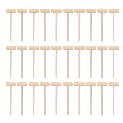 30pcs Mini Wooden Hammer Kids Toys Wooden Crab Lobster Mallet for Breakable Chocolate Heart