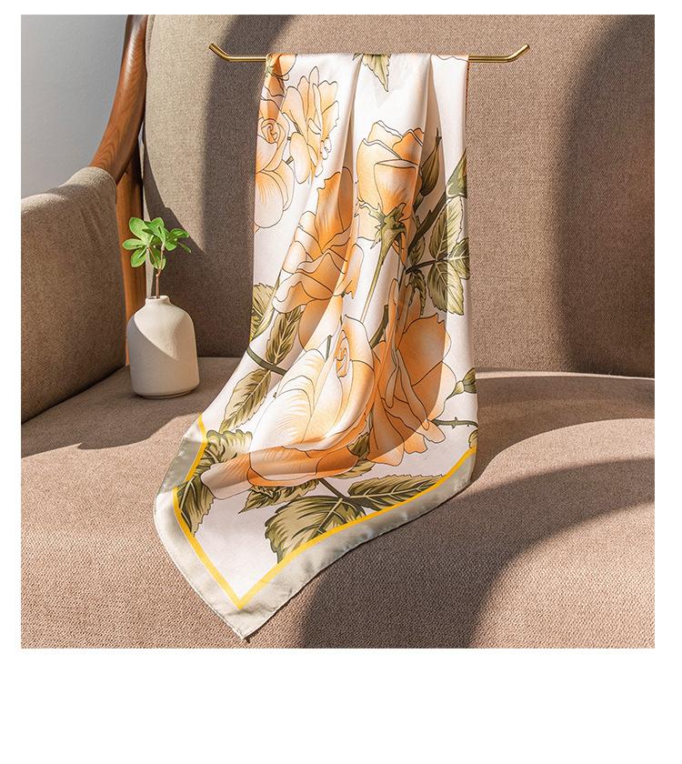 Summer new 70cm small square scarf scarf headscarf simulation silk satin high-end silk scarf silk women s outer cover 70*70cm