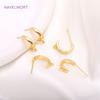Trendy C Shape Earring Making Supplies With Open Jump Ring,Brass Metal 14K Gold Plating Post Earring Accessories Wholesale