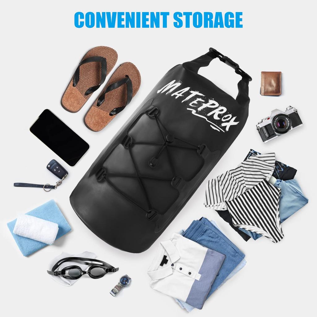 MATEPROX Waterproof Dry Fully Large Includes Waterproof Perfect for and Outdoor Activities Bag, 10L/20L Drum-Shaped, Waterproof, Foldable,