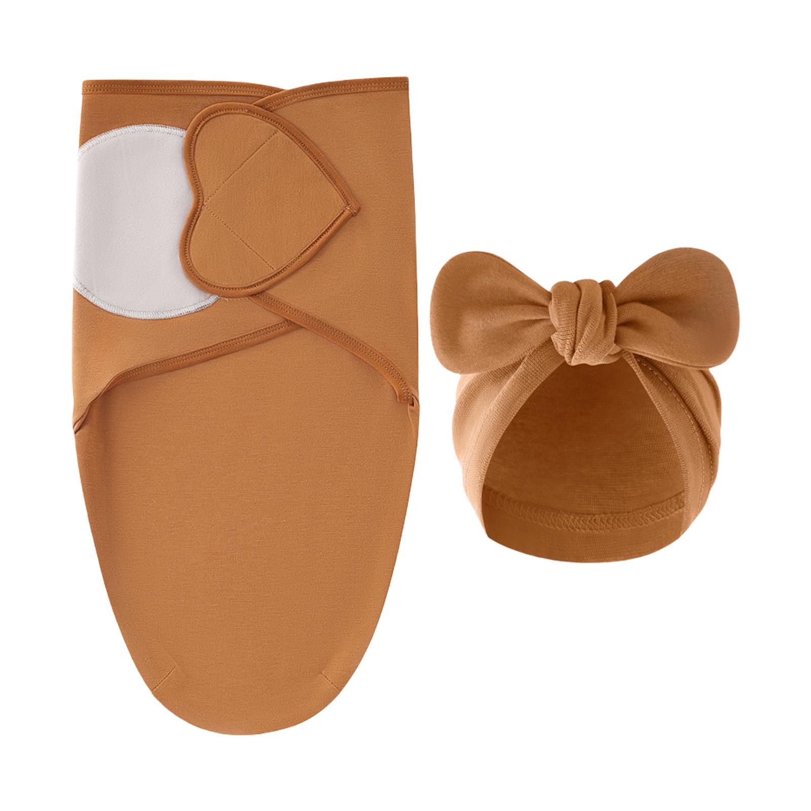 

Комплект из 2-х детских одеял с бантом, больничной шапочкой, мягким дышащим спальным мешком для новорожденных 0-3 месяцев, полотенцем и чепчиком 1