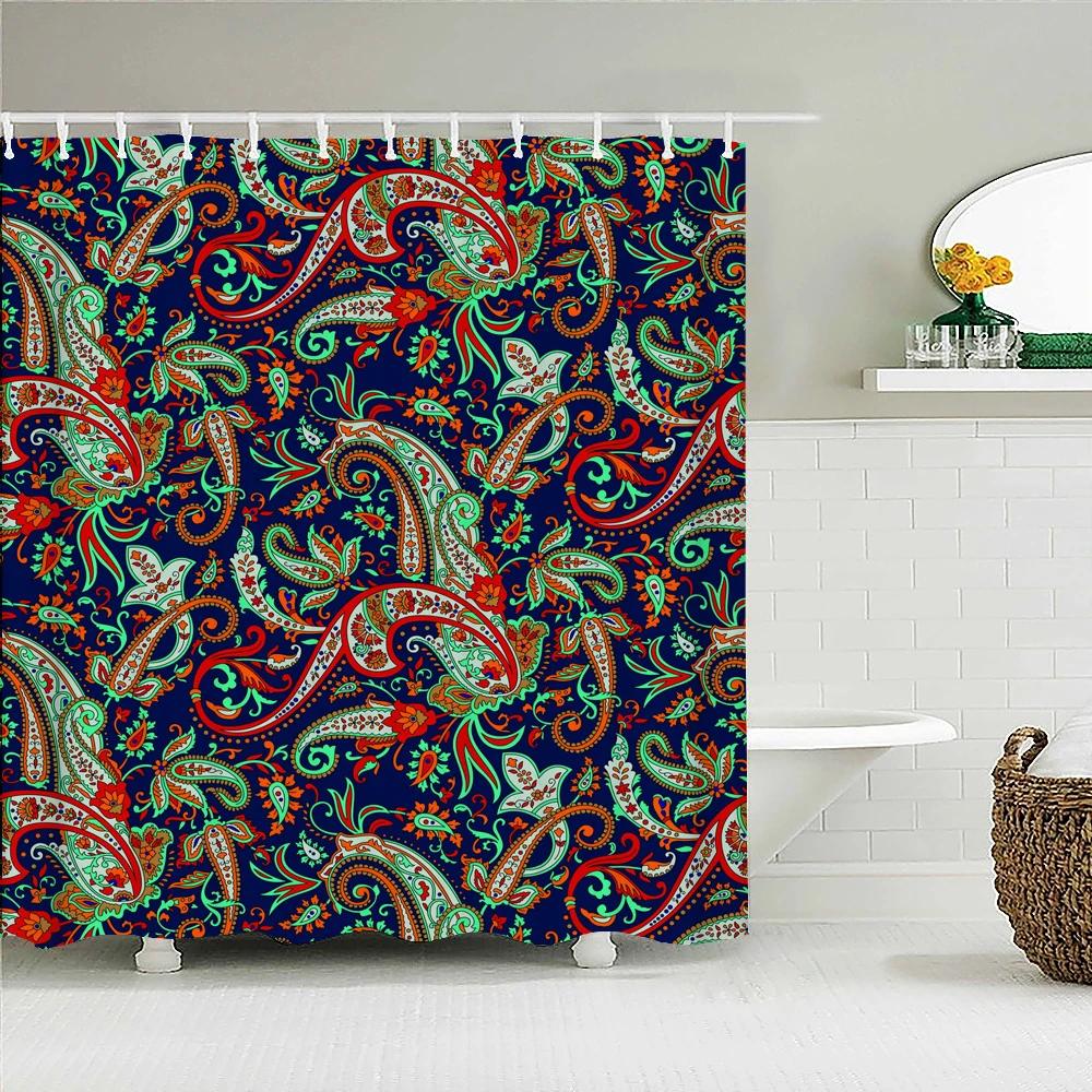 3D Printing Indian Boho Shower Curtain Bathroom Curtains With Hooks Bohemian Mandala Waterproof Fabric Bathtub Decor Screen