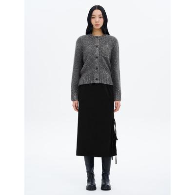 Suede String Skirt Black