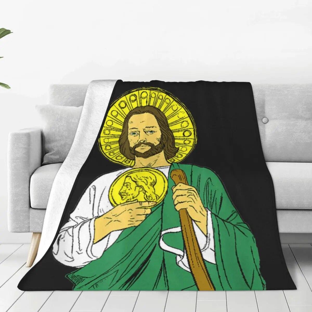 

San Judas ST. JUDE Saint Jude Catholic Tee Flannel Blanked Green Super Soft Throw Ковдра для кемпінгу Покривало Покривало на диван-ліжко 30*40in