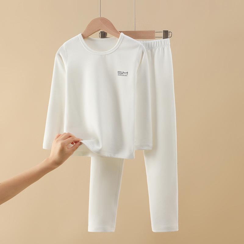 Children's Fleece-Lined Thermal Underwear Set: Warm, Boneless Base Layer for Boys and Girls - Autumn/Winter Pajamas