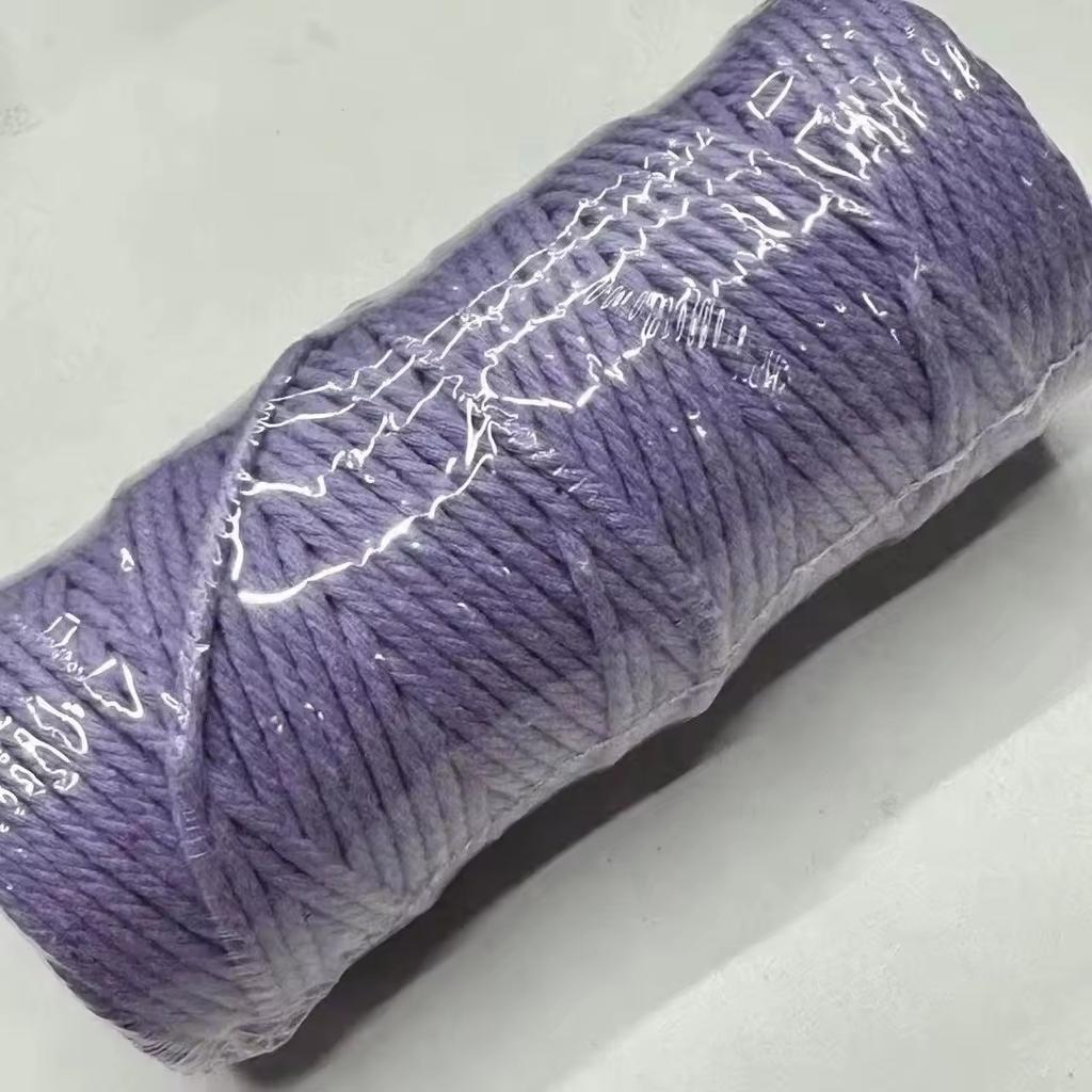 4mm Waterproof Hot Sale Colorful DIY Craft Twine Satin Cord Twisted Cord Natural Macrame Cotton Rope for Bags & Shoes