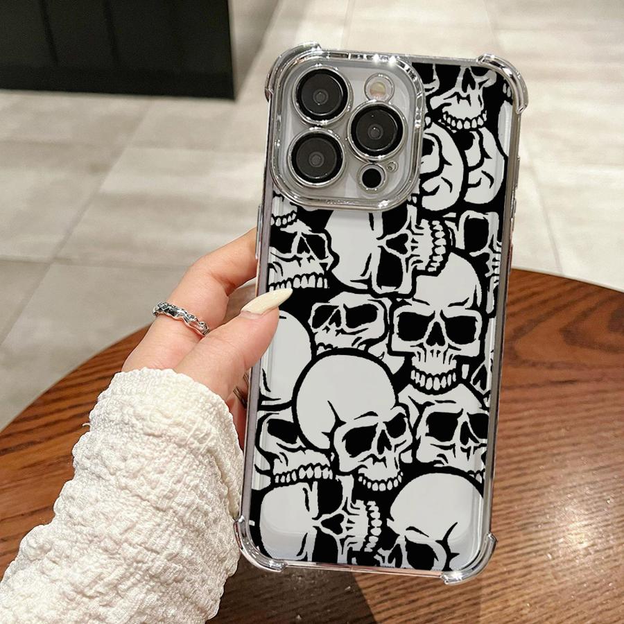 Gothic Skull Case for Apple iPhone 17 Pro Max 12 Plus Air 13 16 17 15 11 14 XS XR Phone Cover Funda