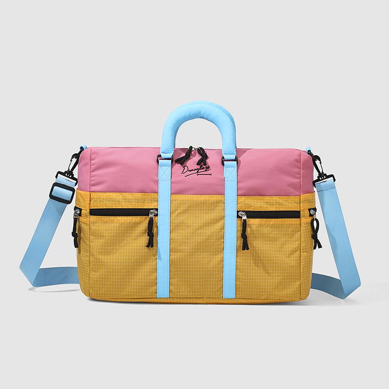 Large Capacity Color Block Travel & Sports Bag with Wet/Dry Separation