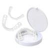 2pcs Upper and Lower Dentures with Storage Box and Clips, Comfortable Porcelain Restorations Suitable for Both Men and Women