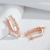 Couleur Or Rose Ethnique Boucles d'Oreilles Pendantes Mariée Mode Femme Géométrie Zircon Naturel Accessoires Quotidien Bijoux Fins