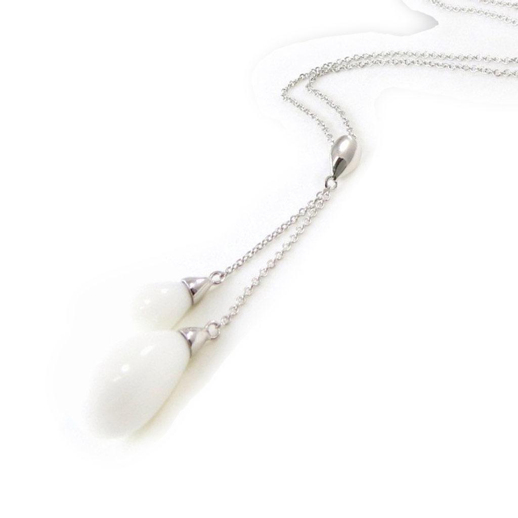 Les Trésors De Lily [I9894] - White 'Eva' Silver Necklace