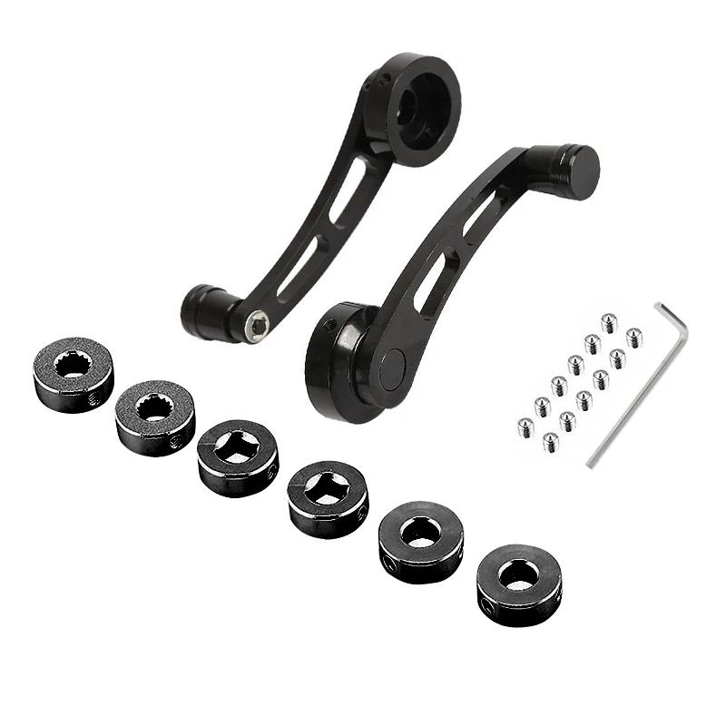 

2 шт./компл. Автомобильная универсальная ручка двери с ручным приводом из алюминиевого сплава, рукоятка стеклоподъемника, сменные аксессуары чёрный