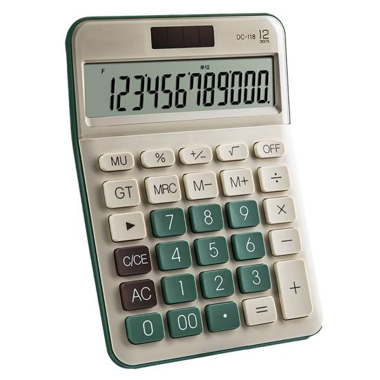 Mechanical Calculator 12 Digit Large LCD Display Big Buttons Easy To Press Compact Size Portable Colorful Calculator