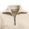 2025 Autumn/Winter High Neck Loose Solid Color Pullover Zipper Knit Sweater