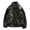 Trendy and Handsome Loose PU Leather Jacket Men's Motorcycle Suit Pilot Leather Jacket Student Spring and Autumn Jacket