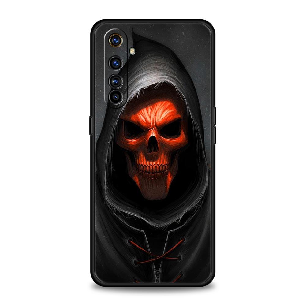 Grim Reaper Skull Skeleton Phone Case For Realme 10 9 8 5G 7 6 GT2 Pro Plus 9i 8i C21 C11 C25 C35 GT Neo 2 3 3T Soft Black Cover