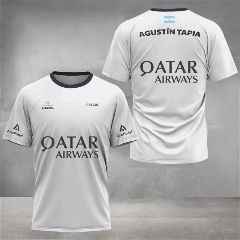 Camiseta Deportiva Padel de Manga Corta Transpirable Verano Secado Rápido Calle Hombre