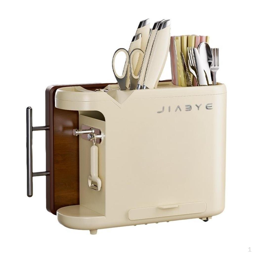 Multipurpose Holder, Kitchen Storage Rack, Chopstick Organizer, SpaceSaving Draining Shelf Cream