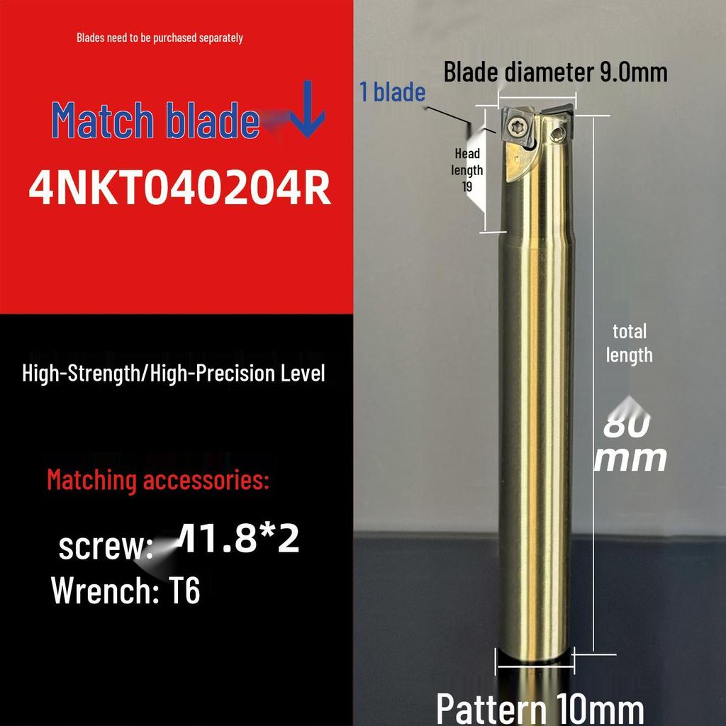 Shock-Resistant Fast Feed Milling Cutter Holder with Double-Sided Exn03R Toshiba lnmu0303 Insert for 4NTE90 Roughing.