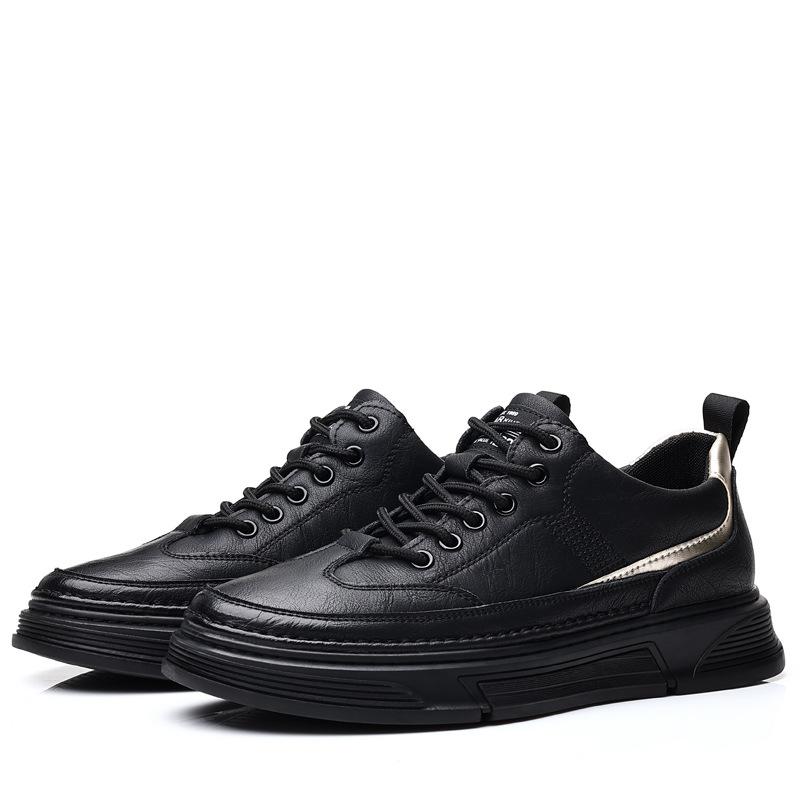 Spring new small black shoes men's low-top lace-up casual sports shoes youth fashion shoes